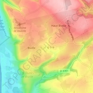 Mappa topografica Hameau Moulin, altitudine, rilievo