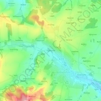 Mappa topografica Sagermühle, altitudine, rilievo