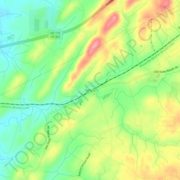 Mappa topografica Telford, altitudine, rilievo
