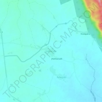 Mappa topografica Lahanda, altitudine, rilievo