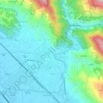 Mappa topografica Ripa, altitudine, rilievo