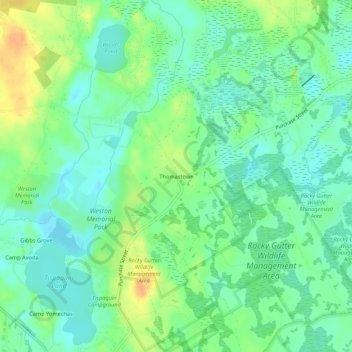 Mappa topografica Thomastown, altitudine, rilievo