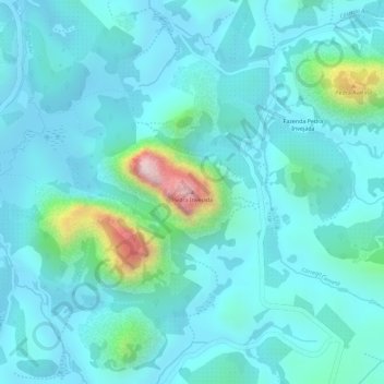 Mappa topografica Pedra Invejada, altitudine, rilievo