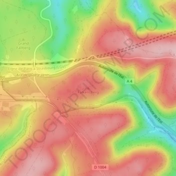 Mappa topografica Falkensberg, altitudine, rilievo