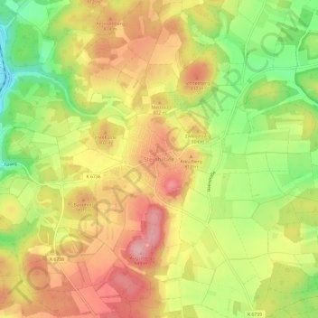 Mappa topografica Steinhilben, altitudine, rilievo