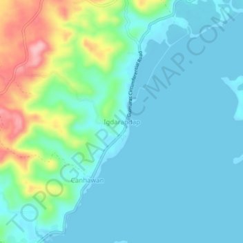 Mappa topografica Igdarapdap, altitudine, rilievo