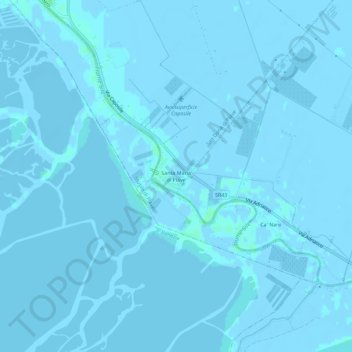 Mappa topografica Santa Maria di Piave, altitudine, rilievo
