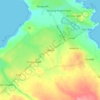 Mappa topografica Habost, altitudine, rilievo