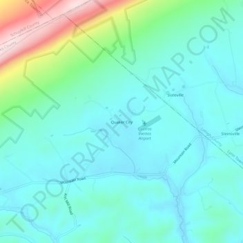 Mappa topografica Quaker City, altitudine, rilievo