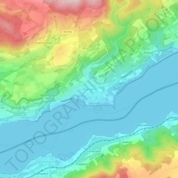 Mappa topografica Wangen, altitudine, rilievo