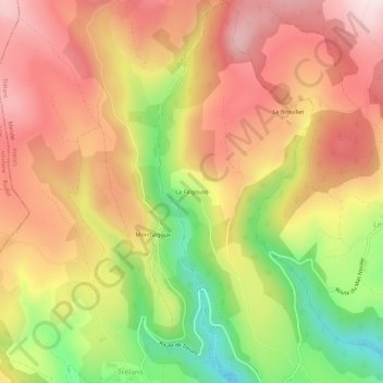 Mappa topografica La Falgouse, altitudine, rilievo