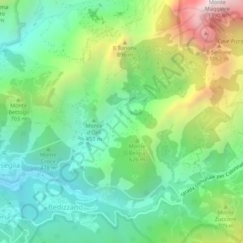 Mappa topografica Finestra, altitudine, rilievo