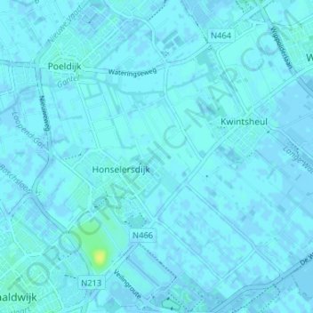 Mappa topografica Mariëndijk, altitudine, rilievo
