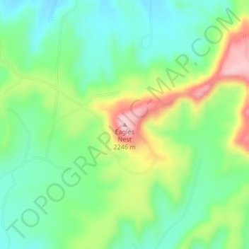 Mappa topografica Eagles Nest, altitudine, rilievo