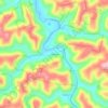 Mappa topografica Creekville, altitudine, rilievo