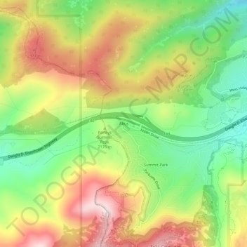 Mappa topografica Altus, altitudine, rilievo