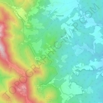 Mappa topografica Toscolano, altitudine, rilievo