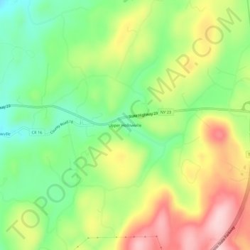 Mappa topografica Upper Hollowville, altitudine, rilievo