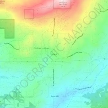 Mappa topografica Ireland, altitudine, rilievo