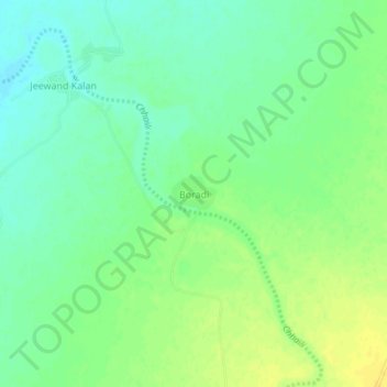 Mappa topografica Boradi, altitudine, rilievo