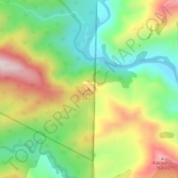 Mappa topografica Kaipoi, altitudine, rilievo