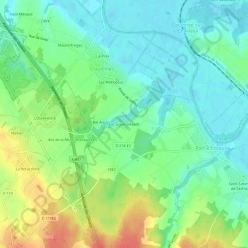 Mappa topografica Les Goumaillauds, altitudine, rilievo