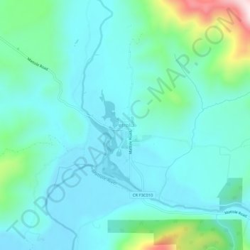 Mappa topografica Petrolia, altitudine, rilievo