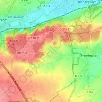 Mappa topografica Bilques, altitudine, rilievo