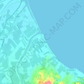 Mappa topografica Haumoana, altitudine, rilievo