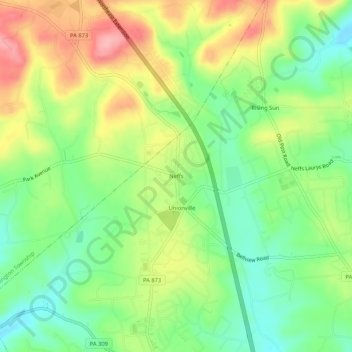 Mappa topografica Neffs, altitudine, rilievo