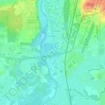 Mappa topografica La Gèmerie, altitudine, rilievo