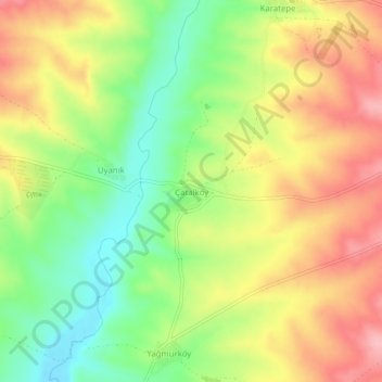 Mappa topografica Çatalköy, altitudine, rilievo