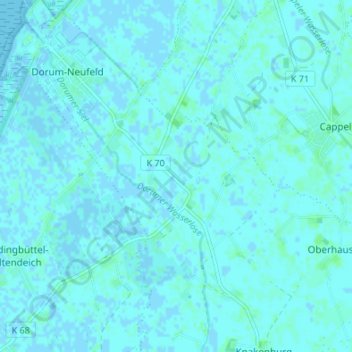 Mappa topografica Dorum-Niederstrich, altitudine, rilievo