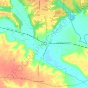 Mappa topografica Dahinda, altitudine, rilievo