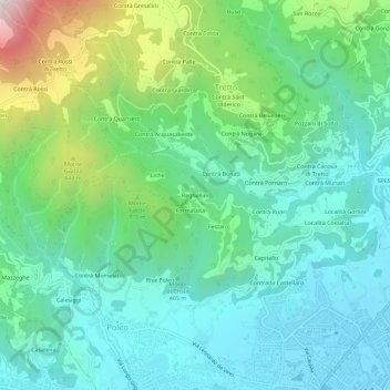 Mappa topografica Reghellini, altitudine, rilievo