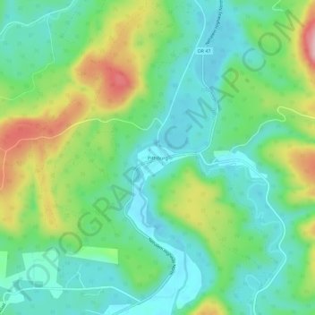 Mappa topografica Pittsburg, altitudine, rilievo