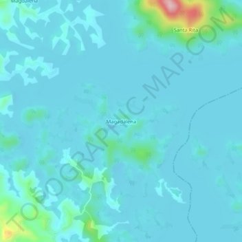 Mappa topografica Magadalena, altitudine, rilievo