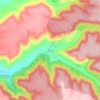 Mappa topografica Pajares, altitudine, rilievo