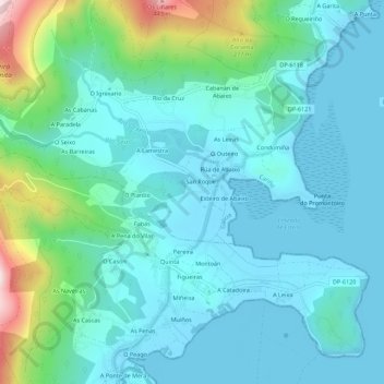 Mappa topografica San Pedro, altitudine, rilievo