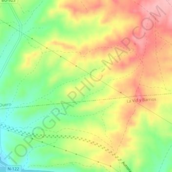 Mappa topografica Casagra, altitudine, rilievo
