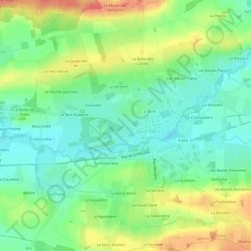 Mappa topografica La Basse Cour, altitudine, rilievo