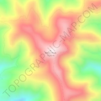 Mappa topografica Moon Peak, altitudine, rilievo