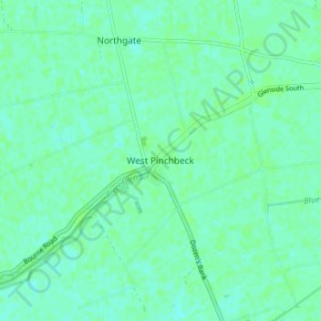 Mappa topografica West Pinchbeck, altitudine, rilievo