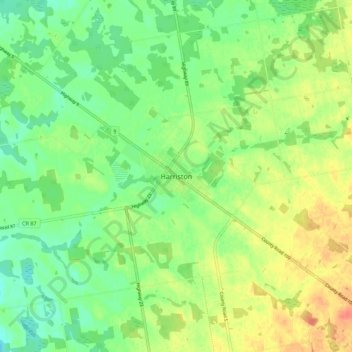 Mappa topografica Harriston, altitudine, rilievo