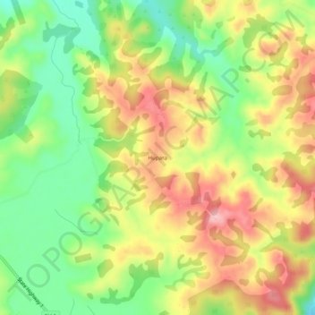 Mappa topografica Hupara, altitudine, rilievo