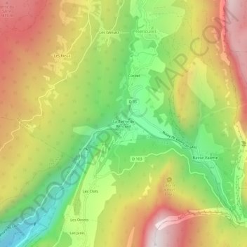 Mappa topografica La Balme de Rencurel, altitudine, rilievo