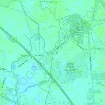 Mappa topografica Dela Paz, altitudine, rilievo