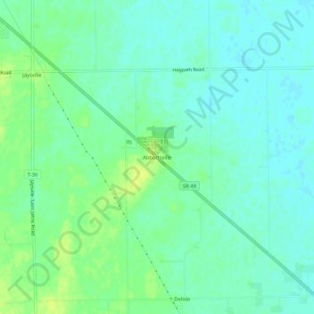Mappa topografica Abbottsville, altitudine, rilievo