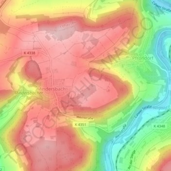 Mappa topografica Affolter, altitudine, rilievo
