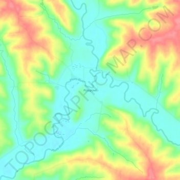 Mappa topografica Polsgrove, altitudine, rilievo